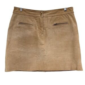 Wilsons Leather Maxima Suede Mini Skirt Womens 12 Tan Fall Neutral Chic Western